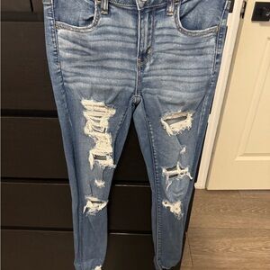 American Eagle Outfitters Ripped Light Blue Skinny Jeans
